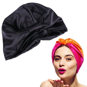 TURBAN CZAPKA CZEPEK NA NOC DO SPANIA CZARNY