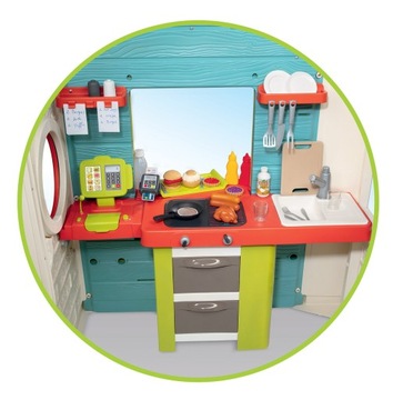 Smoby Duży Domek Ogrodowy Kuchnia Szefa Restauracja Barek
