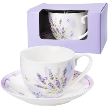 FILIŻANKA ZE SPODKIEM BIAŁA PORCELANOWA KOMPLET