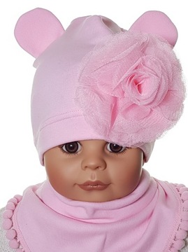 KOMPLET CZAPKA MYSZKA MINNIE + CHUSTKA DLA DZIEWCZYNKI 3-12 M-C 15 WZORÓW