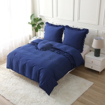 Комплект постельного белья 200 см х 220 70х80см постельное белье с рюшами и подушкой СЕРДЦЕ