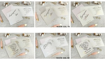 Zaproszenia Ślubne Na Ślub Złocone Glamour Geometr