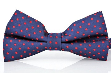 MUCHA POSZETKA FIOLETOWA MUSZKA W KROPKI ELEGANCKA