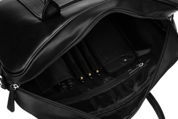 Torba PETERSON na laptopa na ramię elegancka czarna