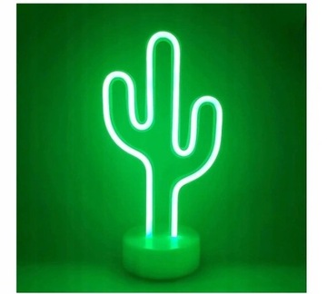 Zielony kaktus Neon Signs LED Lampka nocna USB