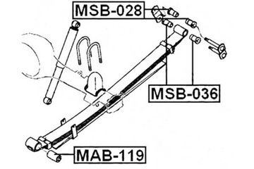 TULEJA RESORU TYLNEGO MITSUBISHI L300 1986-2013