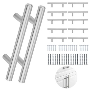 10 шт. КУХОННЫЕ РУЧКИ НЕРЖАВЕЮЩЕЙ СТАЛИ + 40 ВИНТОВ