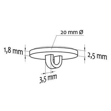 Okrągły guzik samoprzylepny ? 20 mm transp 10 szt