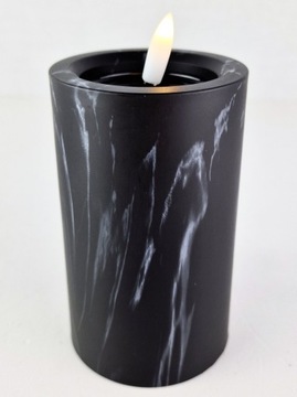 LED СВЕЧА 12,5см черный мрамор
