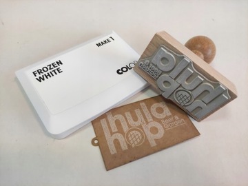 Ручной штамп 70х70мм с вашим ЛОГОТИПОМ в декупаже + подушечка для чернил.