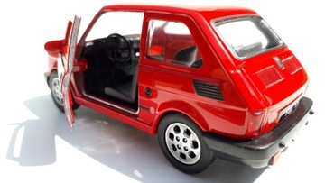 FIAT 126 MALUCH ЧЕРВОНИЙ МЕТАЛІЧНИЙ МОДЕЛЬ WELLY 1:34  фото 2