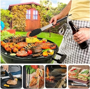 КУХОННЫЕ ЩИПЦЫ МЕТАЛЛИЧЕСКИЕ ЩИПЦЫ ДЛЯ МЯСНЫХ САЛАТОВ НА ГРИЛЬ СИЛИКОНОВАЯ СТАЛЬ