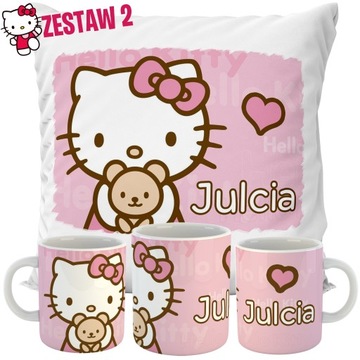 НАБОР ПОДУШКА + КРУЖКА HELLO KITTY ПОДАРОК ​​НА ДЕНЬ РОЖДЕНИЯ РАЗЛИЧНЫЕ ДИЗАЙНЫ