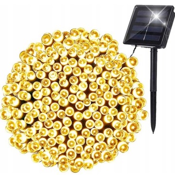 LAMPKI CHOINKOWE SOLARNE DEKORACYJNE ZEWNĘTRZNE GIRLANDA 100 LED ŚWIĄTECZNE