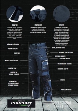 Рабочие брюки PROFESSIONAL FLEX LINE размер S