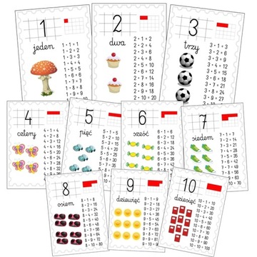 TABLICZKA MNOŻENIA * karty A4 - wzór 2 * 10 kart