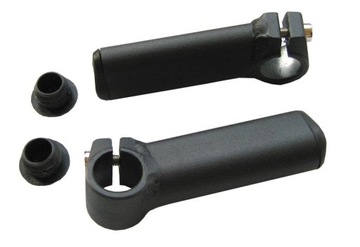 Rogi kierownicy ALU proste 100 mm czarne