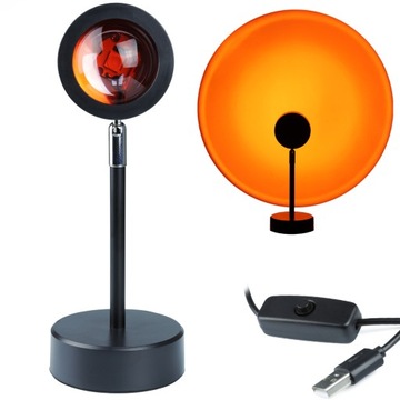 Lampka projekcyjna LED imitująca zachód słońca
