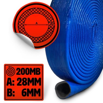 КРЫШКА ТРУБЫ 28/6 СИНЯЯ ИЗОЛЯЦИЯ 200MB