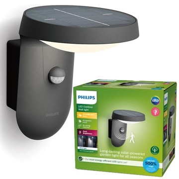 PHILIPS LAMPA LED KINKIET elewacyjny SOLARNY z czujnikiem TYLA 1,2W 3000K