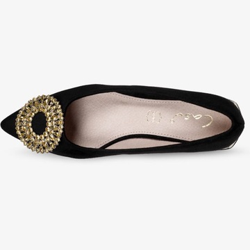 Женские балерины элегантная обувь, вставленная с орнаментом и кожаной вставкой R37