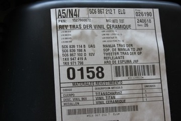 Кожаный набор обивки из 4 дверей VW Jetta 5C7867011J 012J 5C6867211T 212T