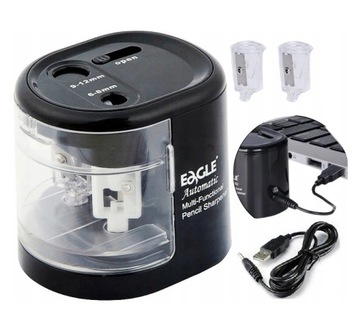 Точилка электрическая EAGLE EG-5161 на 2 отверстия. USB черный