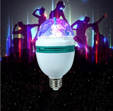 ВРАЩАЮЩАЯСЯ ДИСКОШАРНАЯ ЛАМПА LED RGB POWER E27 ДИСКОШАРНАЯ ЛАМПА