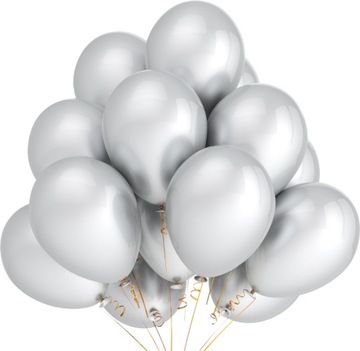 Balony srebrne metalizowane duże ślub wesele party