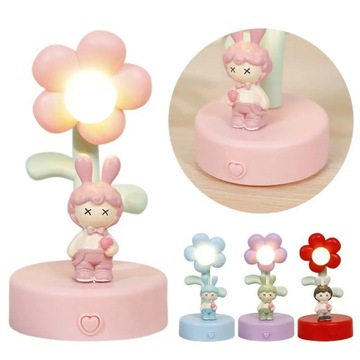Подарочная детская лампа для чтения с маленьким кроликом и солнечным цветком, защитная лампа для глаз, ночь