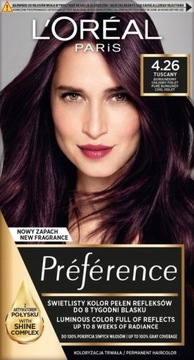 Loreal Preference trwała farba do włosów 4.26 Tuscany Chłodny Fiolet