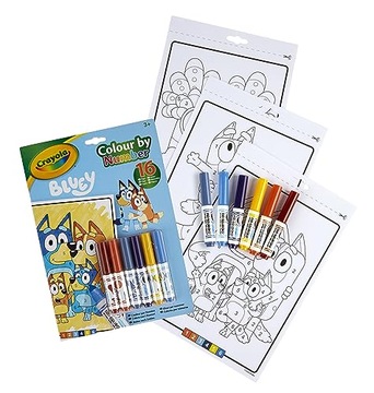 CRAYOLA Colour by Numbers - Bluey (Includes 16 Colouring Pages and 6 Mini-M