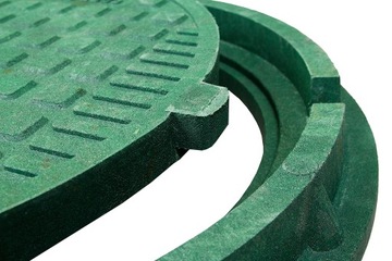 ЗАКРЫТЫЙ люк для септика, крышка колодца, зеленый, 75см, садовый, ДО 1,5 ТОНН