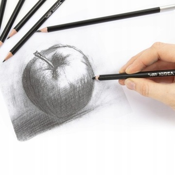 KIDEA ZESTAW OŁÓWKÓW ARTYSTYCZNYCH + WĘGIEL RYSUNKOWY