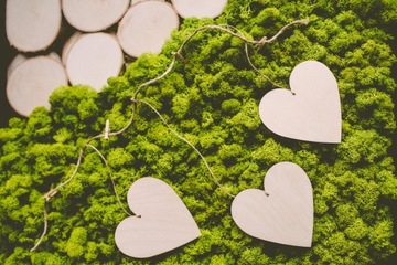 Деревянное СЕРДЦЕ HEARTS 4см 100шт украшение