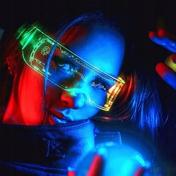 RGB LED ОЧКИ CYBERPUNK PARTY 7 ЦВЕТОВ