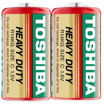 2x Baterie TOSHIBA MOCNE HEAVY DUTY R14 C 1,5V