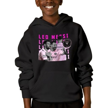 BLUZA dla DZIECI z Ciepłym Kapturem LEO MESSI Piłkarskie Wzory MiX - 140 cm