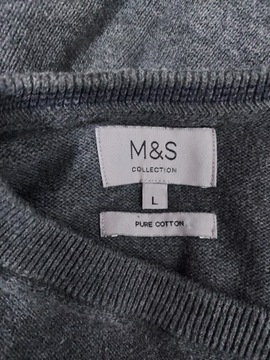 M&S sweter v-neck 100% cotton L