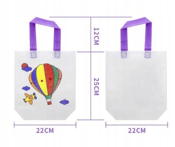 Детские сумки для самостоятельной росписи, 12 шт + фломастеры