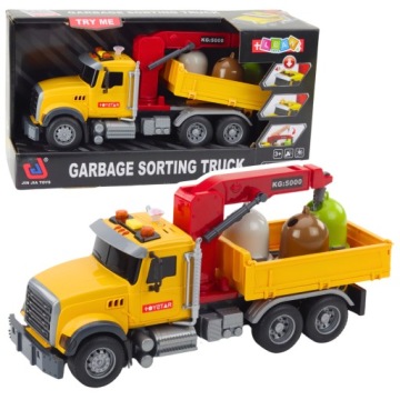 Вантажівка кран сортування сміття світло і звук Lean Toys