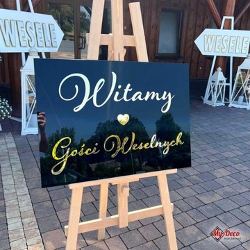 Приветственная доска, черное и золотое украшение свадебного зала из плексигласа