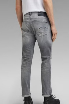 M7F207 G-STAR RAW JEANSY MĘSKIE 3301 SLIM SZARE Z PRZETARCIAMI 31/30