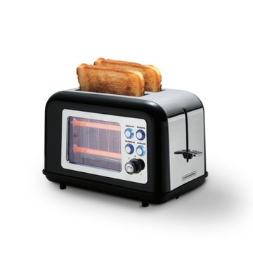 Toster retro na 2 tosty z okienkiem TOASTEO GLASS BLACK