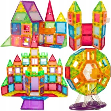 Magnetické Stavební Stavebnice Vzdělávací 3D Puzzle Velká Sada 10 6 Ks