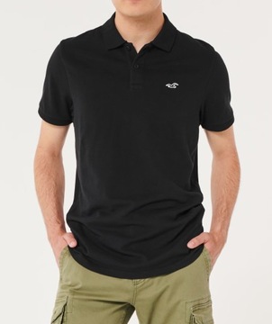 t-shirt POLO Abercrombie Hollister koszulka L czarna