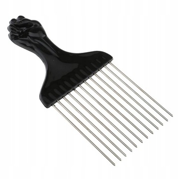Металлическая расческа Black Fist Afro Pick для