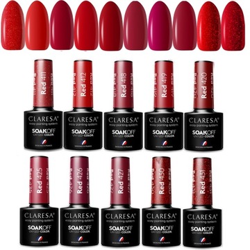 CLARESA RED zestaw KOLEKCJA hybryd CZERWIEŃ 10 szt