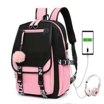 PLECAK SZKOLNY TORNISTER USB JACK (D060)