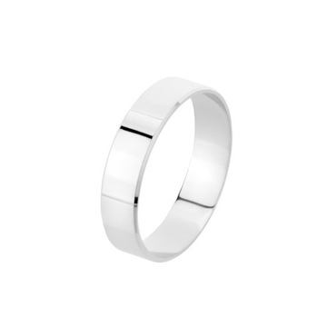 Srebrna obrączka 925 gładka płaska Ring Ślub